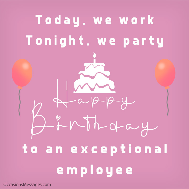 Birthday wish to an employee