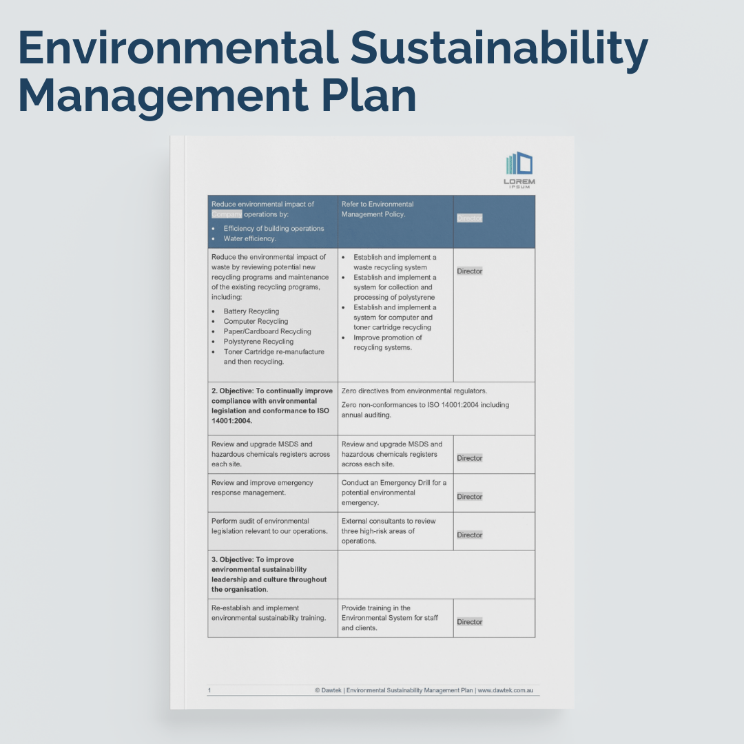 How to write an environmental management plan