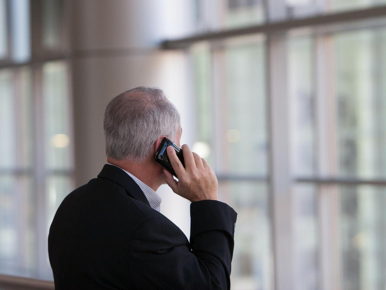 An employee receives a phone call from someone
