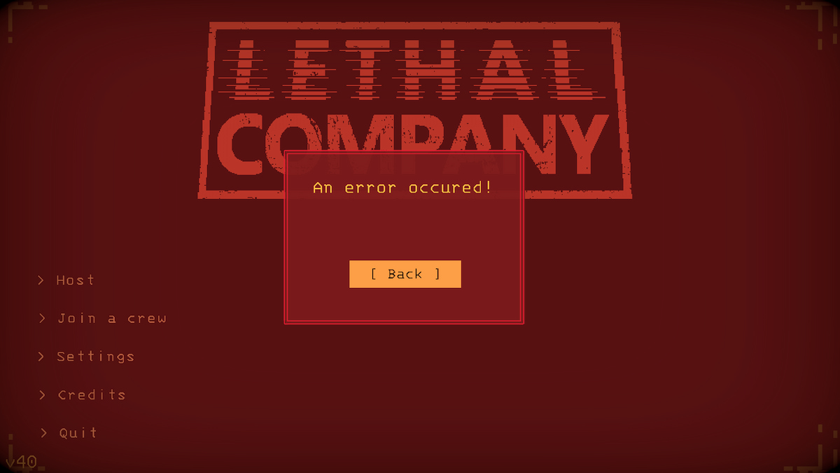 An error occurred lethal company reddit