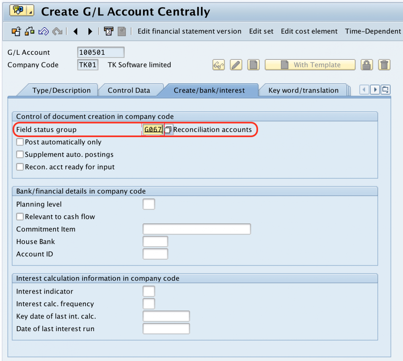 Account is an invalid reconciliation account in company code