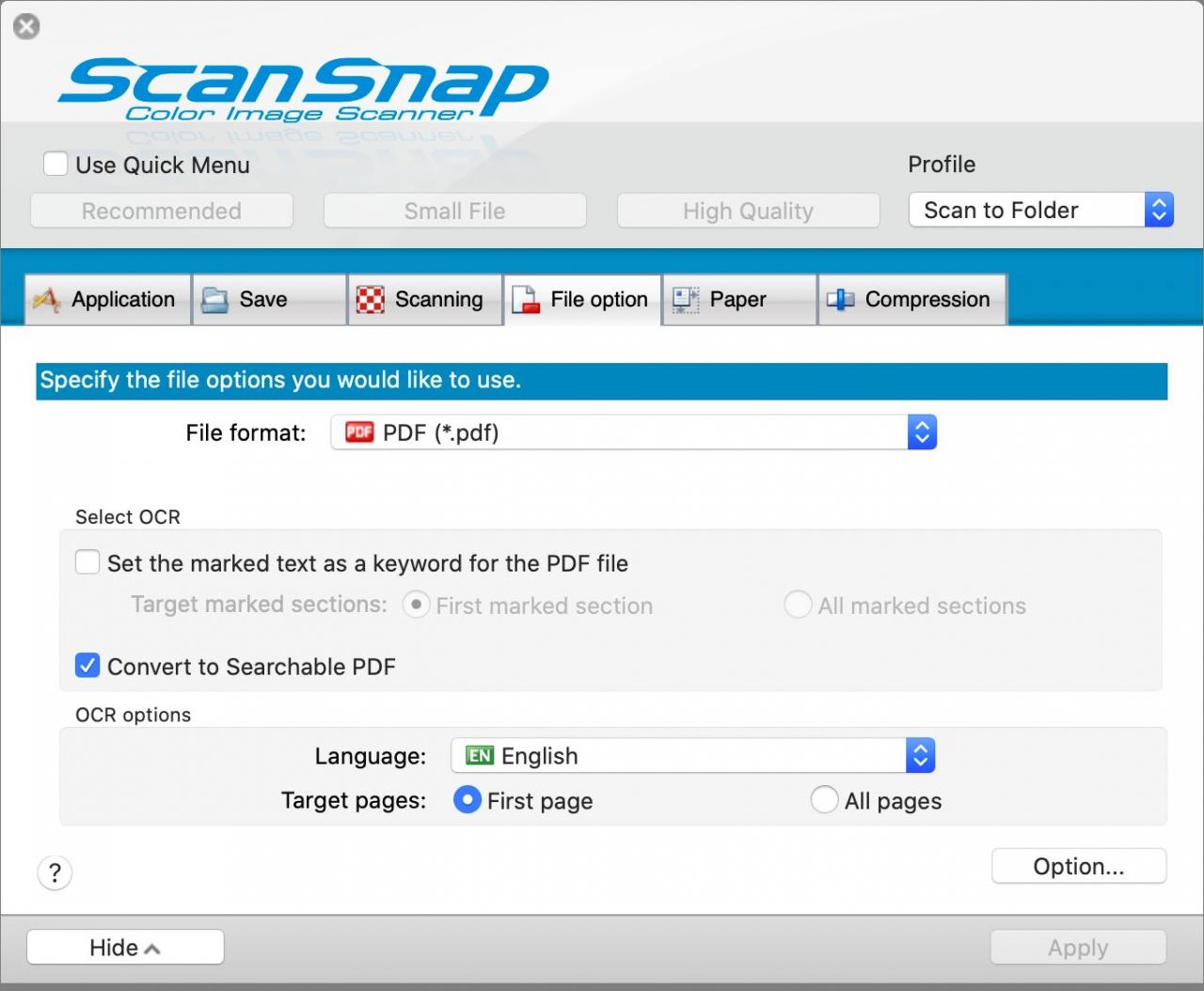 An old version of scansnap manager is installed