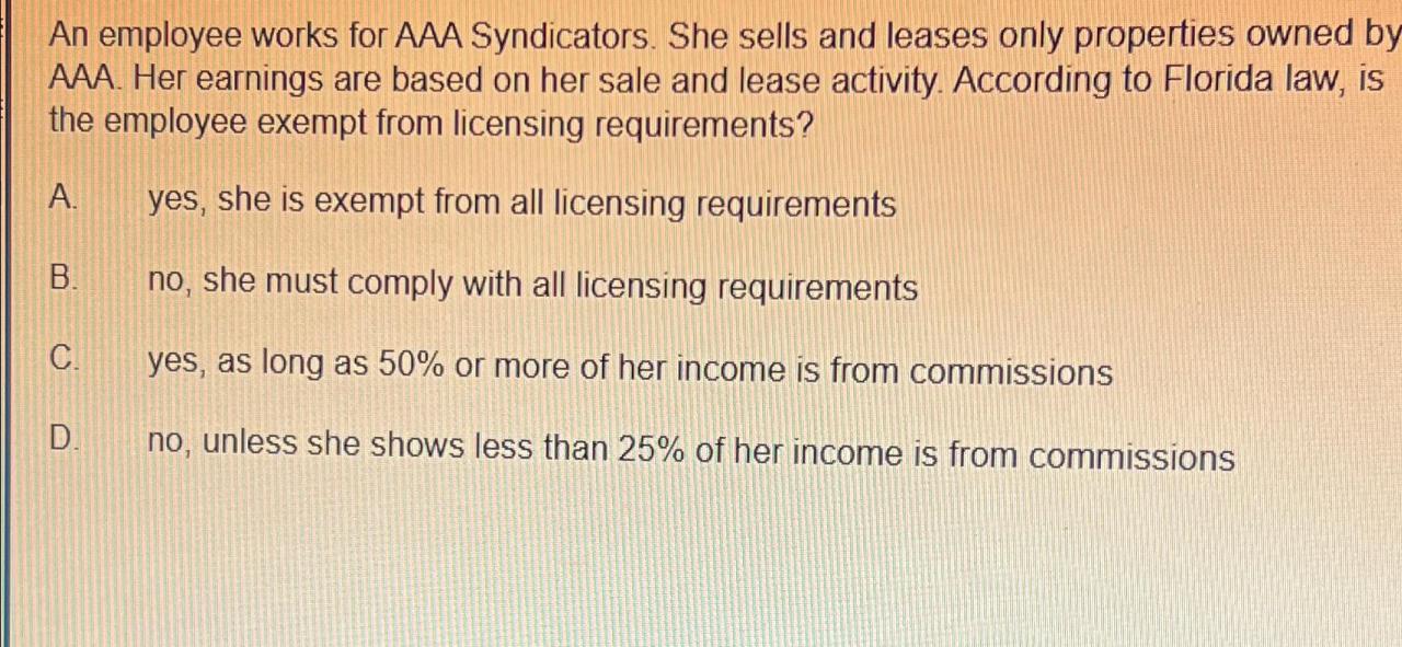 An employee works for aaa syndicators