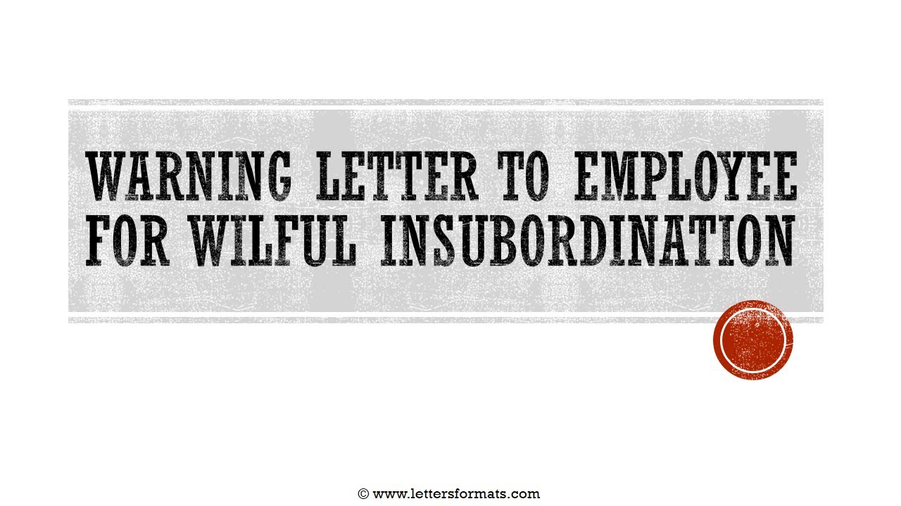 How to write up an insubordinate employee