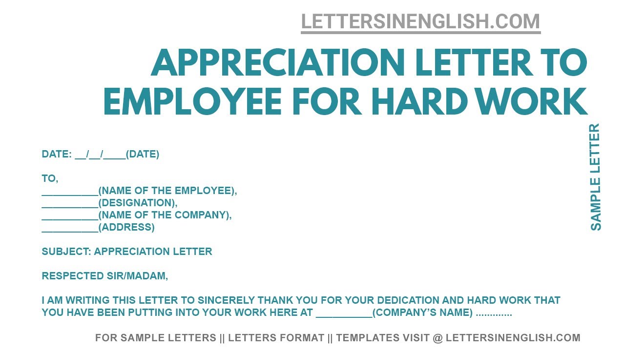 Appreciation letter to an employee leaving the office