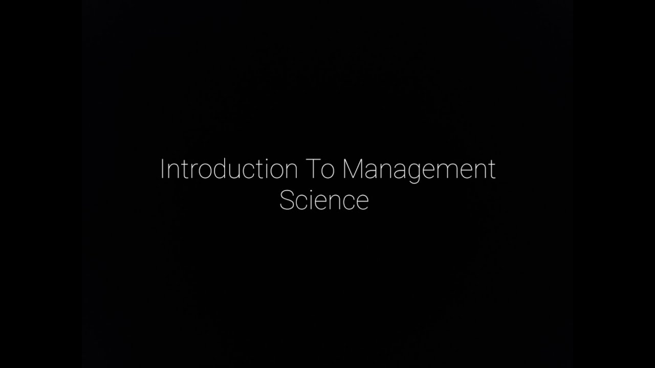 An introduction to management science answers