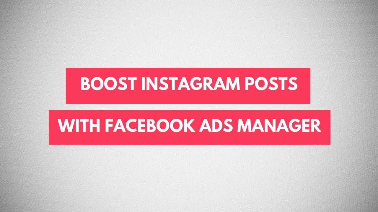 Boost an instagram post from ads manager