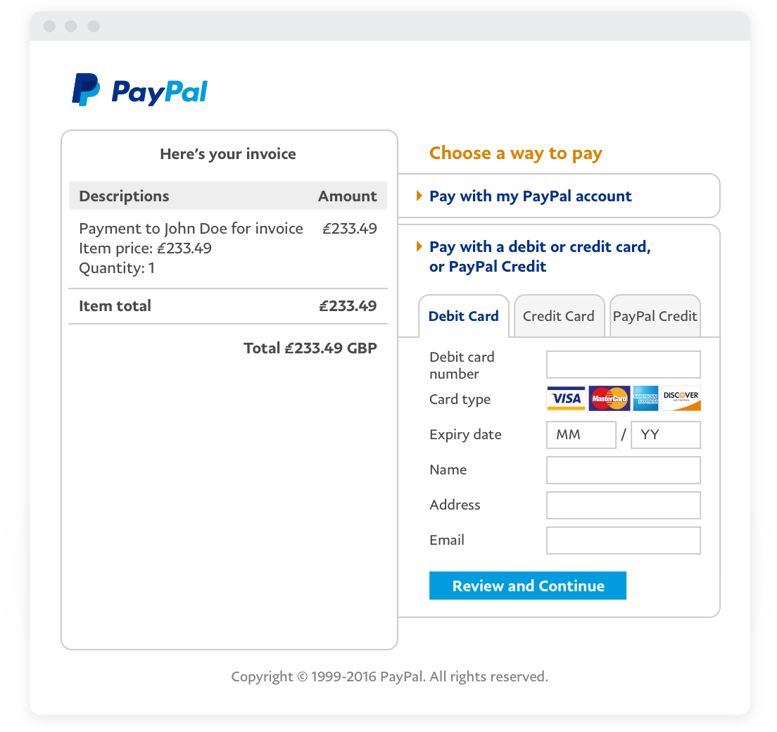 How do i pay an invoice through paypal
