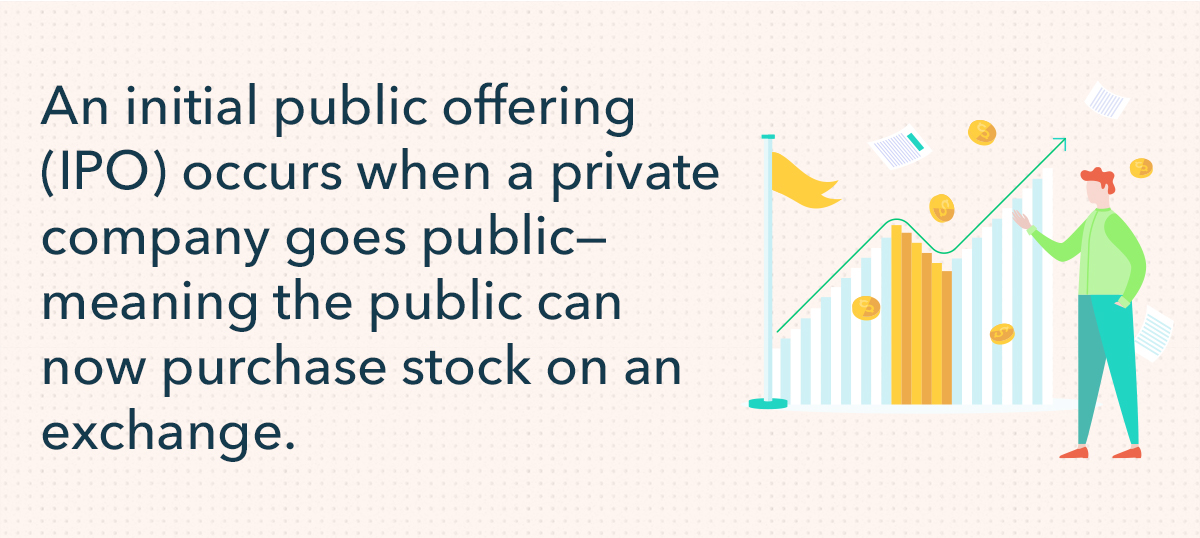 An initial public offering occurs when a company